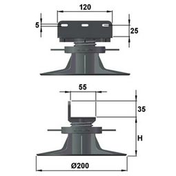 Adjustable post RONDINOU