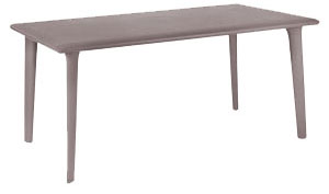 Dining set, 4 to 6 places, chocolate coloured table