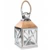 Lantern in wood and metal - Leather Handle