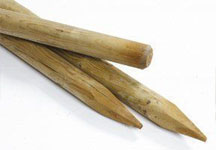 Machined stakes made from pressure treated Class 4 pines