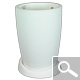Round Pot and its Tray in Rotational Molded Plastic - WHITE