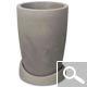 Round Pot and its Tray in Rotational Molded Plastic - MOCHA