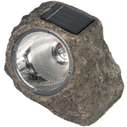 Solar rock made from poly-resin with 3 white LED