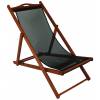 stained beech wood Deck chair - Black