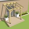 Lean-to Wood Pergola 3 x 2 m