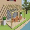 Lean-to Wood Pergola 4.5 x 2.75 m