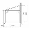 Lean-to Wood Pergola 5 x 3 m SHERWOOD