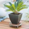 Pot Stand on Wheels in Wood and Metal - D.35 cm