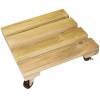 Wooden Square Pot Stand on Wheels - 35 x 35 cm