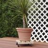 Wooden Square Pot Stand on Wheels - 35 x 35 cm