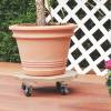 Wooden Round Pot Stand on Wheels - D.35 cm